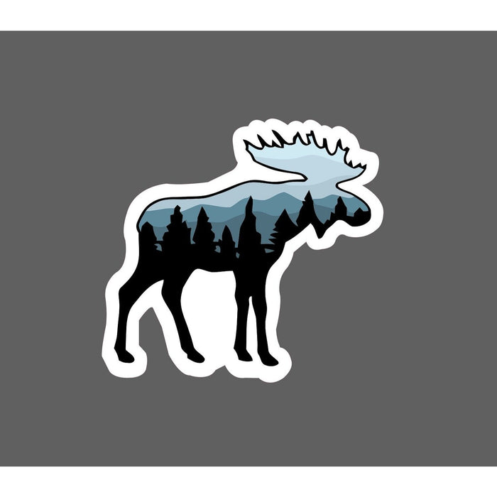 Moose Sticker Wilderness Scene