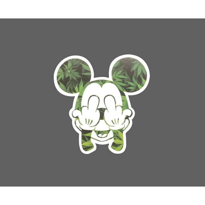 Mickey Weed Sticker Middle Finger