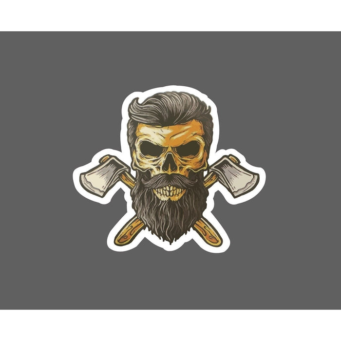 Skull Axes Sticker Bearded Lumberjack