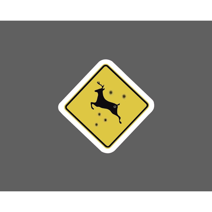 Deer Sign Sticker Bullet Holes